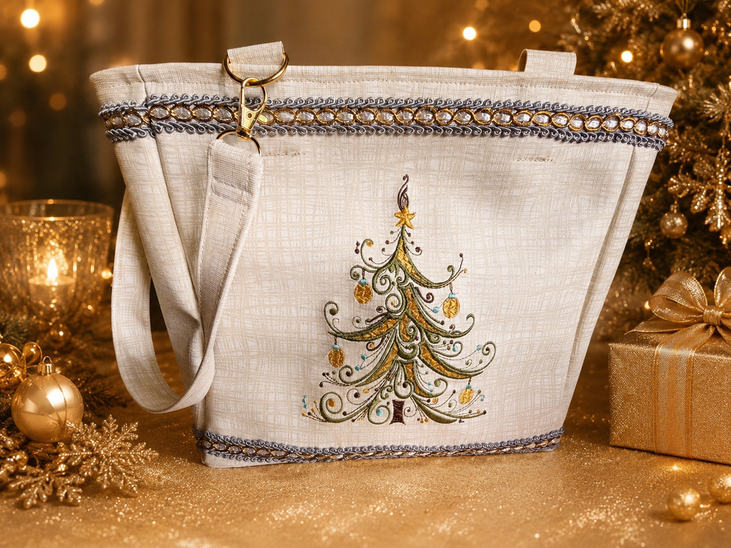Golden Christmas Tree Day Bag