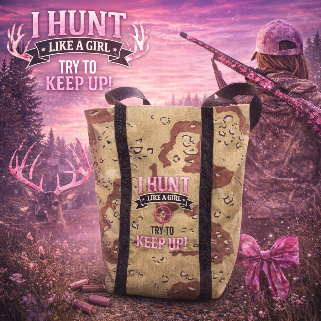 I Hunt Like a Girl - Woodland Camo Day Bag
